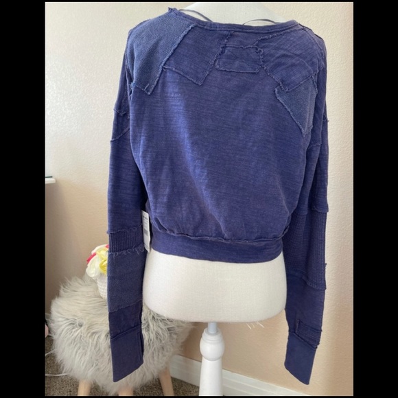 Free People We the Free 5 Star Pullover Sweatshirt Blue - Picture 3 of 9